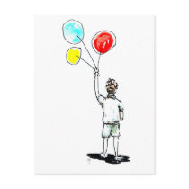 Boy with Balloons Post Card