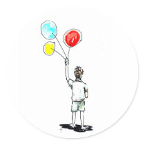 Boy with Balloons Stickers