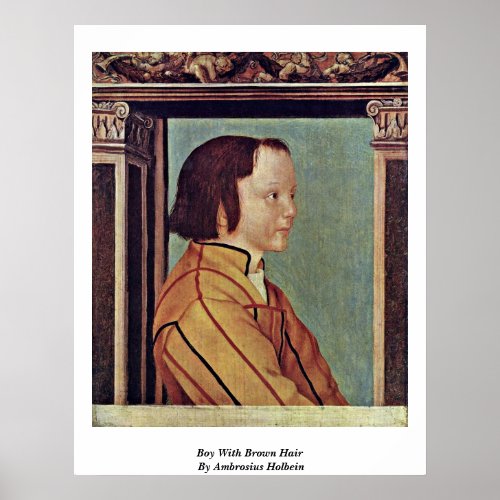 Boy With Brown Hair By Ambrosius Holbein Print