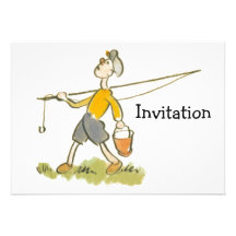 Boy with Fishing Rod Invites