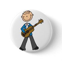 Boy With Guitar Button by stick_figures Boy With Guitar Button