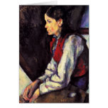 Boy With Red Vest Paul Cezanne painting art Greeting Cards