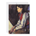 Boy With Red Vest Paul Cezanne painting art Personalized Announcement