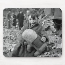 Boy with Stuffed Animal, 1945 Mousepads