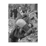 Boy with Stuffed Animal, 1945 Postcard