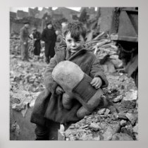 Boy with Stuffed Animal, 1945 Print