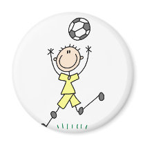 Boy Yellow Soccer Player Magnet