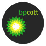 Boycott BP Oil T shirts, Tote Bags, Mugs Round Sticker