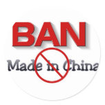 BOYCOTT MADE IN CHINA ROUND STICKERS