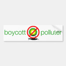 boycott polluter bumper stickers
