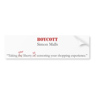 Boycott Simon Malls Bumper Sticker by BoycottSimonMalls