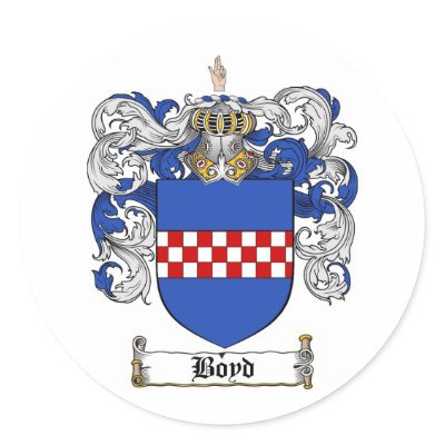 BOYD FAMILY CREST -  BOYD COAT OF ARMS STICKER by heraldics