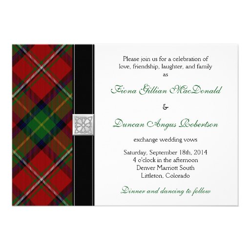 Boyd Tartan Scottish Celtic Wedding Invitation