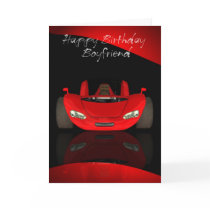 Boyfriend Birthday Card With Red Sports Car