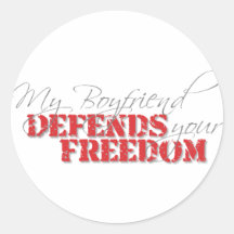Boyfriend Defends Freedom Round Sticker