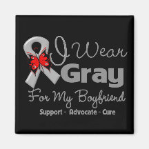 Boyfriend - Gray Ribbon Awareness Refrigerator Magnet