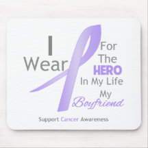 Boyfriend - I Wear Lavender Ribbon General Cancer Mouse Pads