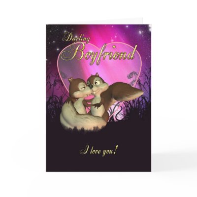 Boyfriend Valentine's Day Card With Cute Love Squi by moonlake
