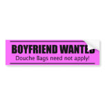 Boyfriend Wanted Bumper Sticker