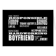 Boyfriends Best & Greatest Boyfriend : Qualities Greeting Cards