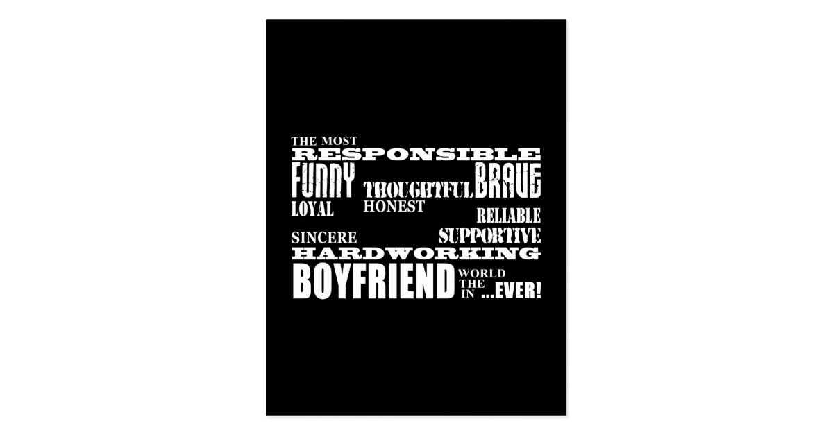 Boyfriends Best & Greatest Boyfriend Qualities Postcard Zazzle