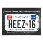 Boy's 16th Birthday Maryland License Invitation