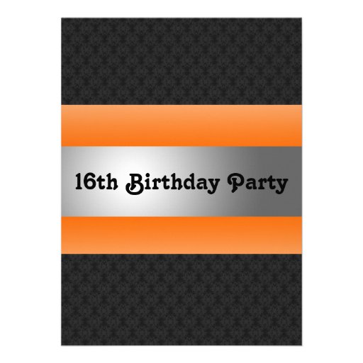 Boy's 16th Birthday Party Invite