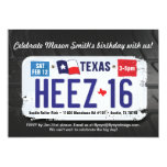 Boy's 16th Birthday Texas License Invitation