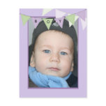 Boy's 1st Birthday Party Banner Photo Invitation Post Cards
