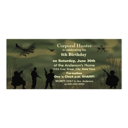 Boy's Army Birthday Invitation