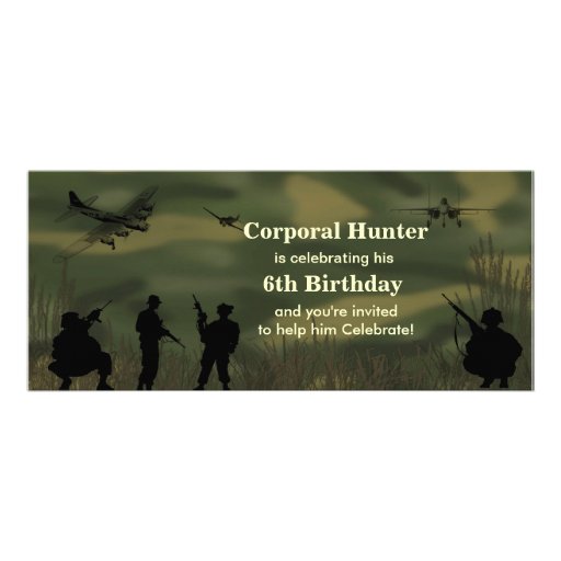 Boy's Army Birthday Invitation