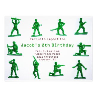 Boys Army Theme Birthday Invitation