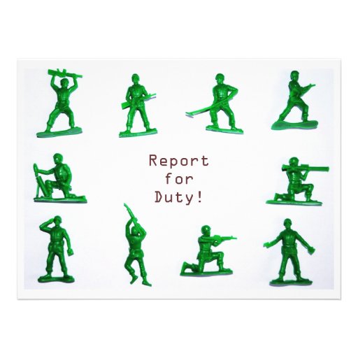 Boys Army Theme Birthday Invitation