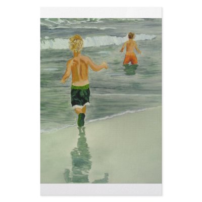Boys at the beach stationery by SusanLBrown