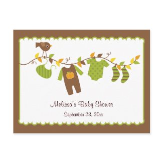 Boys Autumn Baby Shower Advice postcard