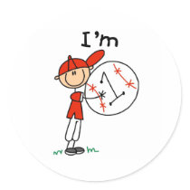 Boy's Baseball I'm 1 Stickers