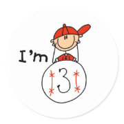 Boy's Baseball I'm 3 sticker