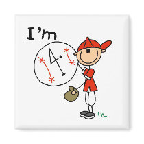 Boy's Baseball I'm 4 Tshirts and Gifts magnets