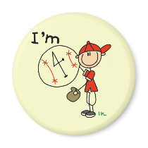 Boy's Baseball I'm 4 Tshirts and Gifts magnets