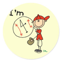 Boy's Baseball I'm 4 Tshirts and Gifts stickers by stick_figures Boy's Baseball I'm 4 Tshirts and Gifts stickers
