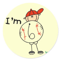 Boy's Baseball I'm 6 Tshirts and Gifts Sticker