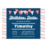 Boys baseball theme birthday party invitation