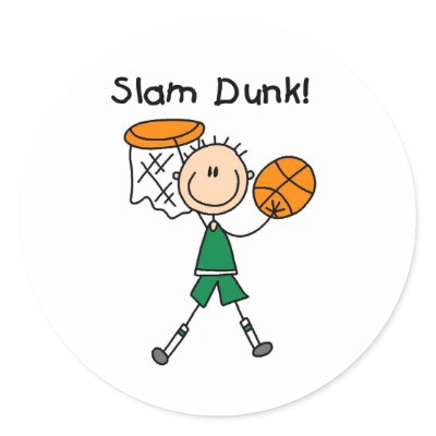Boys Basketball Slam Dunk Sticker by stick_figures