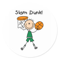 Boys Basketball Slam Dunk stickers