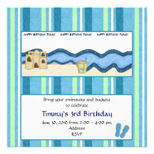Boys Beach Birthday Party Invitation