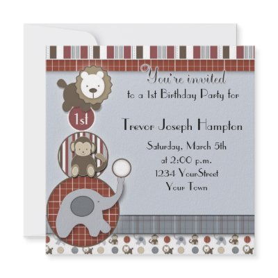 Boys Birthday Party Invitation with Appetizers by mybabybundles. This boy's birthday invitation comes in red, white and blue plaids and stripes.