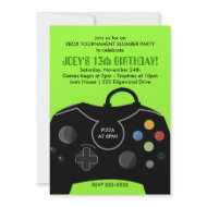 BOYS Birthday Video Game Station Party Invitation invitation