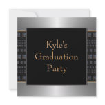 Boys Black Graduation Party Invite
