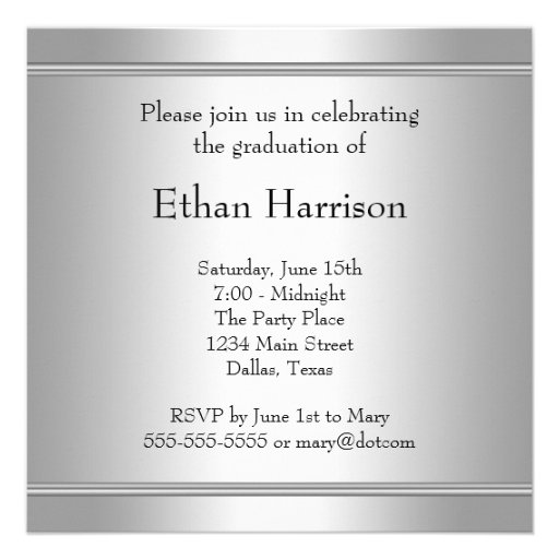 Boys Black Graduation Party Invitations