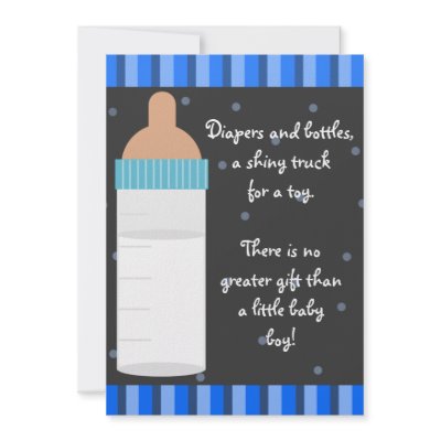 Boys Blue Baby Bottle Baby Shower Invitations by csinvitations